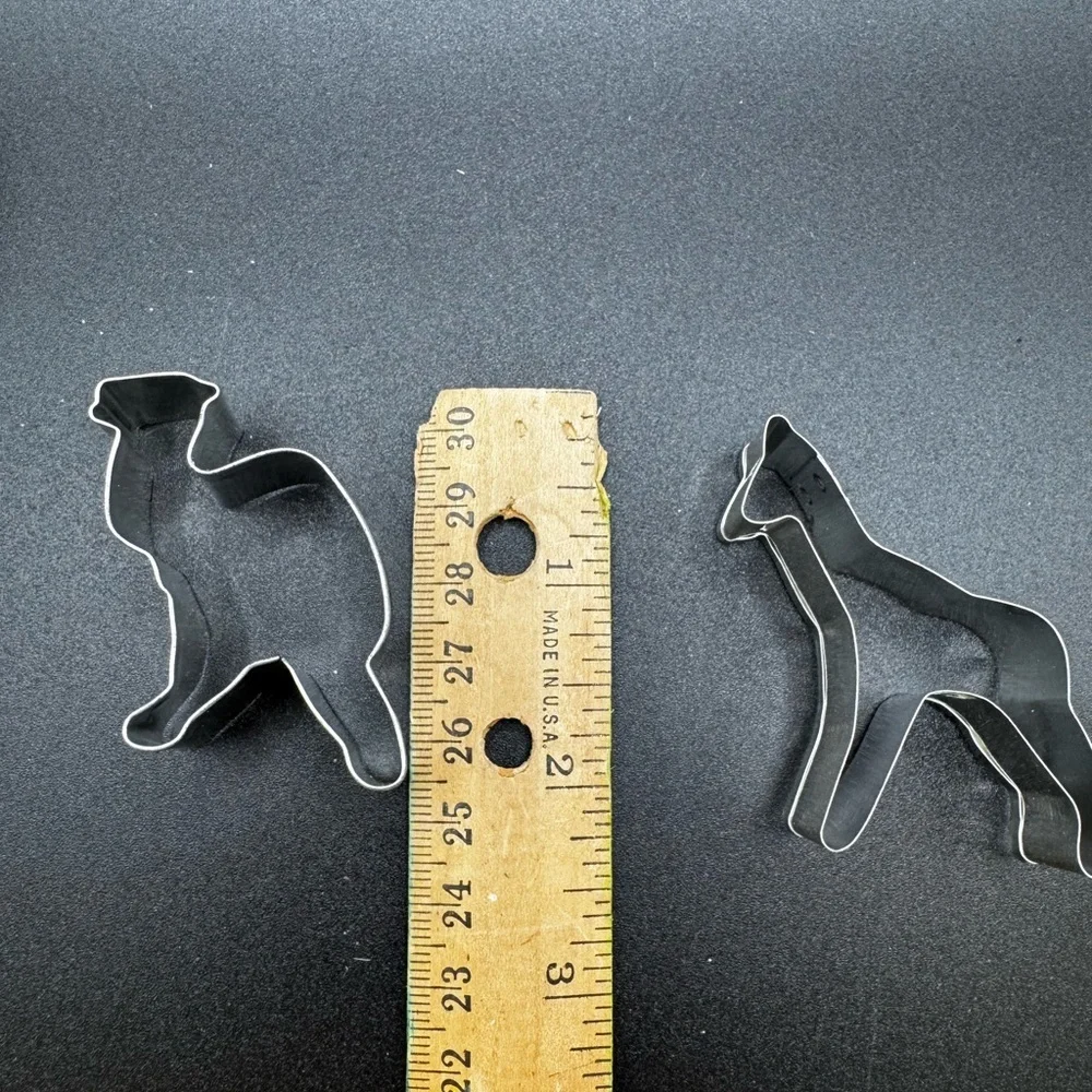 Set of 6 Miniature Steel Cookie Cutters Molds Giraffe Elephant Horse/Zebra